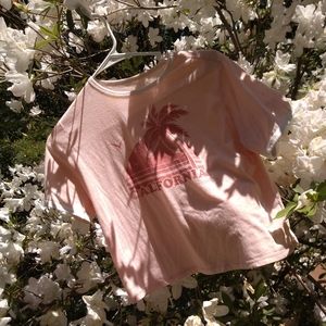 Cropped pink california shirt